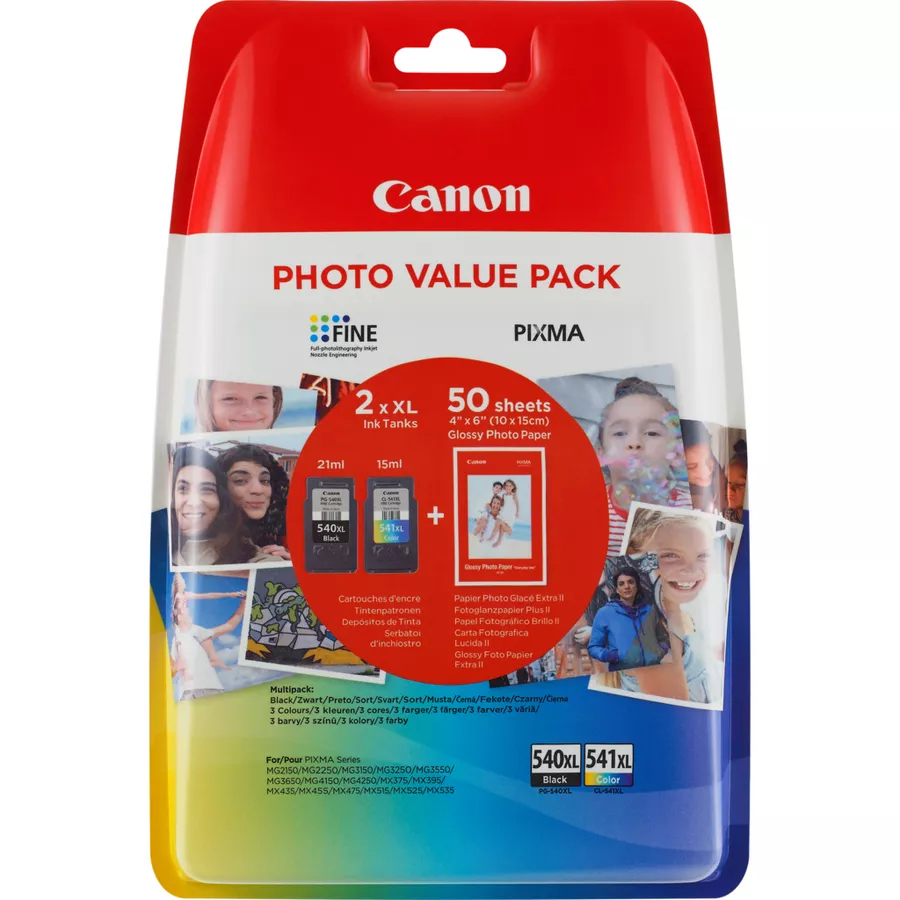 Genuine Canon Pg 540xlcl 541xl Blackcolour Inkjet Cartridges Twin Pack 5222b013 Panda Ink 5124